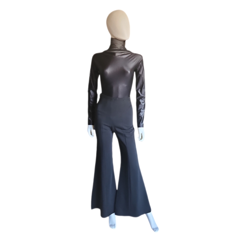 ROSETTA GETTY | Black High Waisted Flare Trousers in Size US 2
